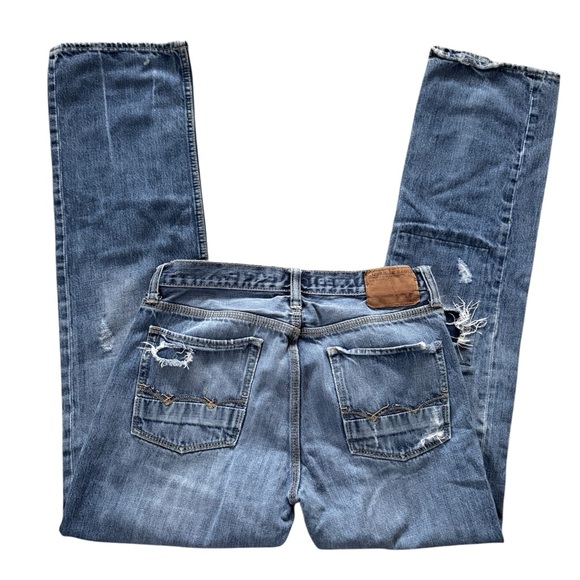 Vintage Y2K American Eagle Straight Leg 34x36 Button Fly Distressed Jeans - Picture 3 of 8